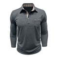 thumbnail image 4 of Men's Casual Long Sleeve Shirts Button Classic Collared Shirt Work Dressy Stylish Golf Shirt with Pocket, 4 of 7