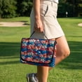 thumbnail image 4 of Pzuqiu Golf Cart Seat Covers Quilted With Pockets, Compatible with Golf Carts Outdoor Quilted Golf Cart Seat Covers(Floral and US Flag), 4 of 9