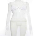thumbnail image 4 of Women Halter Camis Vest Mesh Crop Top Off Shoulder Backless Tanks, 4 of 6