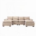 thumbnail image 2 of Modern Chenille U-shaped Sofa with Solid Wood Frame (110.63*56.69*31.89inch), 2 of 24
