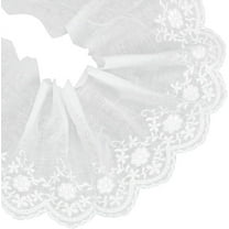 5 Yards White Embroidery Eyelet Cotton Flower Lace Fabric Vintage Floral Eyelet Lace Trim Ribbon 5.6~6inch Width for Sewing Crafts Dresses Skirt Clothes Bag Tablecloth Curtain Pillow Decor White