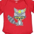 thumbnail image 4 of Inktastic Hipster Raccoon, Raccoon With Glasses, Flowers Boys or Girls Long Sleeve Baby Bodysuit, 4 of 5