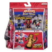Akedo Beast Bite Strike Starter Pack, 3 Mini Battling Figures and Joystick Controller, Ages 6+