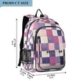 thumbnail image 2 of FORMRS Unisex School Backpack 17" Student Travel Bag with Laptop Compartment, Pink and Purple Plaid Pattern, 2 of 7