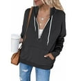 thumbnail image 2 of Lenago Women's Hoodie Zip Long Sleeve Lightweight Sweatshirts Pockets Coat Tops, 2 of 6