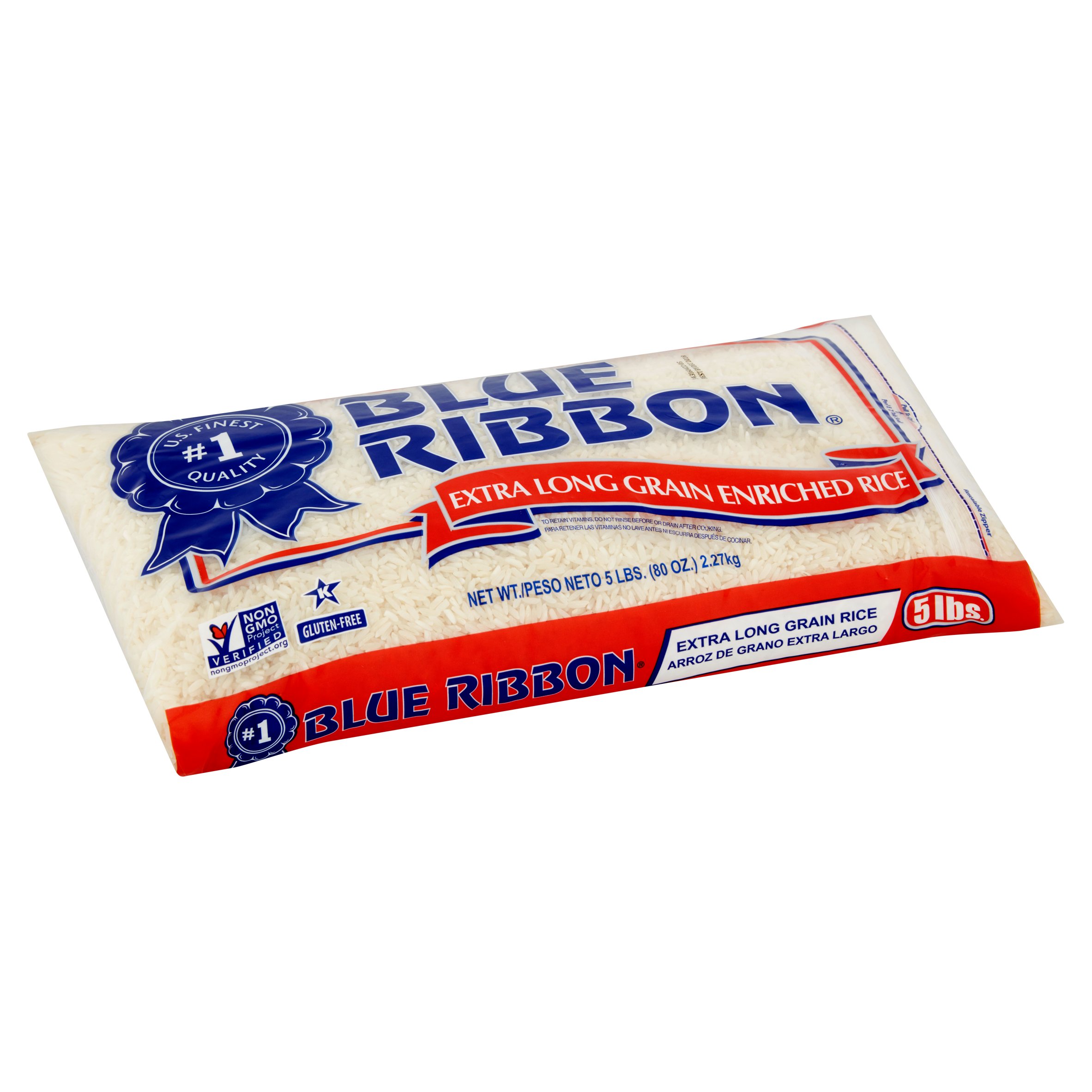 Blue Ribbon White Rice, Extra Long Grain Enriched Rice, 5 lb Bag - image 3 of 5