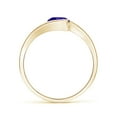 thumbnail image 2 of ANGARA Natural Semi Bezel-Set Solitaire Round Tanzanite Bypass Ring in 14K Yellow Gold for Women (Size-6mm) | December Birthstone, Anniversary, Jewelry Gift for Women | Natural Tanzanite Ring, 2 of 9