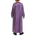 thumbnail image 6 of Mercatoo Boys Muslim Clothing Kids Prayer Outfits Long Sleeve Eid Dresses Embroidered Thobe Solid Color Crewneck Arabic Abaya, 6 of 9