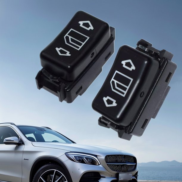 2 botones de interruptor de ventanilla eléctrica principal compatibles con Mercedes W124 W126 W201