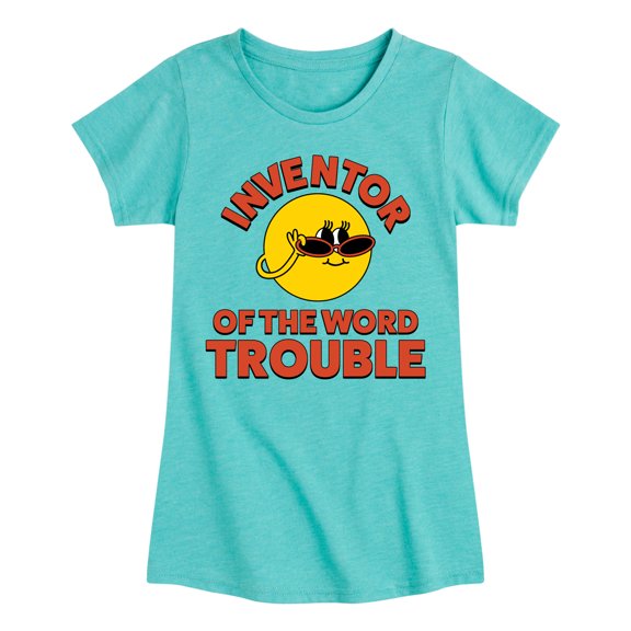 Instant Message - Inventor Of The Word Trouble - Toddler & Youth Girls Short Sleeve Graphic T-Shirt