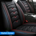 thumbnail image 5 of For Subaru 5-Seats Car Seat Covers, Waterproof Front Rear Full Set Leather Cushion Protector for Impreza Legacy Outback Ascent Crosstrek WRX STI, Black, 5 of 13