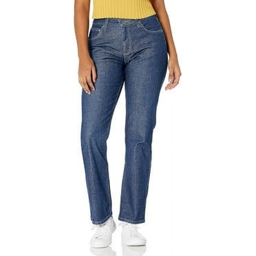 riders by lee indigo women's fleece lined slim straight leg jean