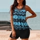 thumbnail image 5 of Trajes de baño bandeau de dos piezas para mujer Camiseta sin mangas de ajuste holgado con pantalones cortos Pompotops  ulkah937329, 5 of 9
