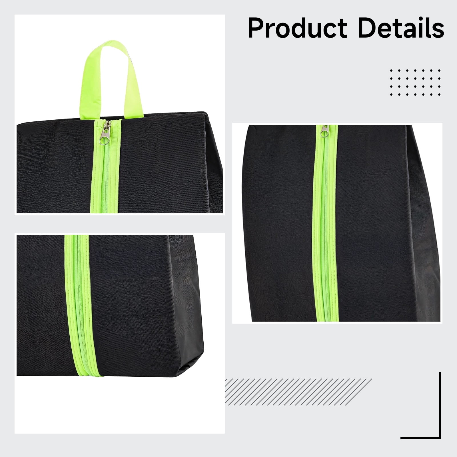 2 Pcs Waterproof Travel Shoe Bag, Sports & Golf Shoe Bags with Smell-Proof Function, Large Capacity, Foldable Design, Long-lasting Oxford Fabric, Includes Handle for Easy Carrying