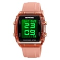 thumbnail image 1 of SKMEI 2409 Men's 50M Waterproof Electronic Watch with Dual Time, Stopwatch & LED Luminous - 41.7mm Glass Mirror PC Case Silicone Strap Stainless Steel Buckle, 14mm Thickness 250mm Total Length, Pink, 1 of 7