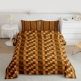 thumbnail image 2 of Feelyou Pixelated Blocks Miners Twin Comforter Sets, Brown Rectangle Boy Bedding Set, 2pcs, 2 of 8