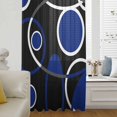 thumbnail image 6 of Black Blue Sheer Curtains 84 Inches Long, White Circle Geometric Abstract Texture Light Filering Curtains, Breathable Simi Curtain Privacy Drapes for Living Room Bedroom Lightweight Window Treatment, 6 of 9