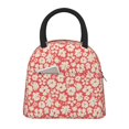 thumbnail image 1 of Fotbe Beige Flowers Bolsa de Almuerzo con Estampado, Lonchera Aislada, Contenedor de Comida Reutilizable Tipo Cooler a Prueba de Fugas, 1 of 6