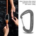 thumbnail image 4 of Aleación de aluminio Carabiner d Hebilla Spring Clip de Llavero Hook Outdoor Sports Accessory Gray, 4 of 7
