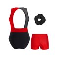 thumbnail image 2 of Haitryli Kids Girls Sleeveless Leotard Dance Gymnastics with Shorts and Hair Band Outfits Athletic Tracksuit Red 8, 2 of 5