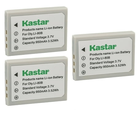 Image of Kastar 3-Pack Battery Replacement for PREMIER DM-6331 DM-5331 DS-4330 DS-4331 DS-4341 DS-4346 DS-5080 DS-5330 DS-5341 DS-6330 DS-6340 DS-T5 SL-6 SL-63 Sealife Reefmaster DC 500 Cameras