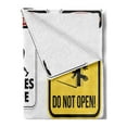 thumbnail image 2 of Zombie Soft Flannel Fleece Blanket, Warning Signs for Evil Creatures Paranormal Construction Design Do Not Open Artwork, Cozy Plush for Indoor and Outdoor Use, 60" x 80", Multicolor, by Ambesonne, 2 of 5