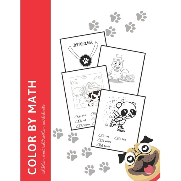 Color by math addition and subtraction worksheets : 1st grade math workbook addition and subtraction within 20, color by math problems, color by ...