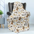 thumbnail image 4 of Modern Soft Flannel Fleece Blanket, Lunch Table with Croissant Bagels Coffee Cheese Chocolate Watercolor Artwork, Cozy Plush for Indoor and Outdoor Use, 70" x 90", Sand Brown White, by Ambesonne, 4 of 5