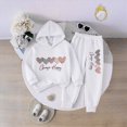 thumbnail image 2 of NOLDARES Boys Girls Clothes Long Sleeve Graphic Print Hoodie and Jogger Pants Set 2 Piece Fall Outfit(Y147-White), 2 of 6