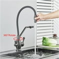 Black Brass Filter Kitchen Faucet Pure Water 360 Rotate Crane Dual
