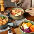 thumbnail image 3 of ALOFMO 28oz Stoneware French Onion Soup Bowls Set of 4 with Handle, Multi-Color Glazed Bowls, Microwave & Dishwasher Safe for Home Kitchen, 3 of 7