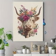 thumbnail image 4 of Highland Cow Floral Canvas Print, Suitable for Living Room, Bedroom, Kitchen, Dining Room, Office, Hallway, 4 of 8