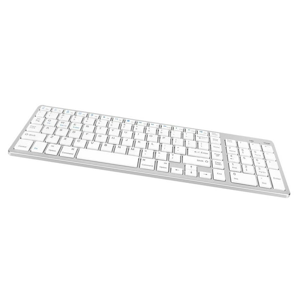 Teclado Bluetooth, teclado multidispositivo recargable Bluetooth 3.0 con número color A