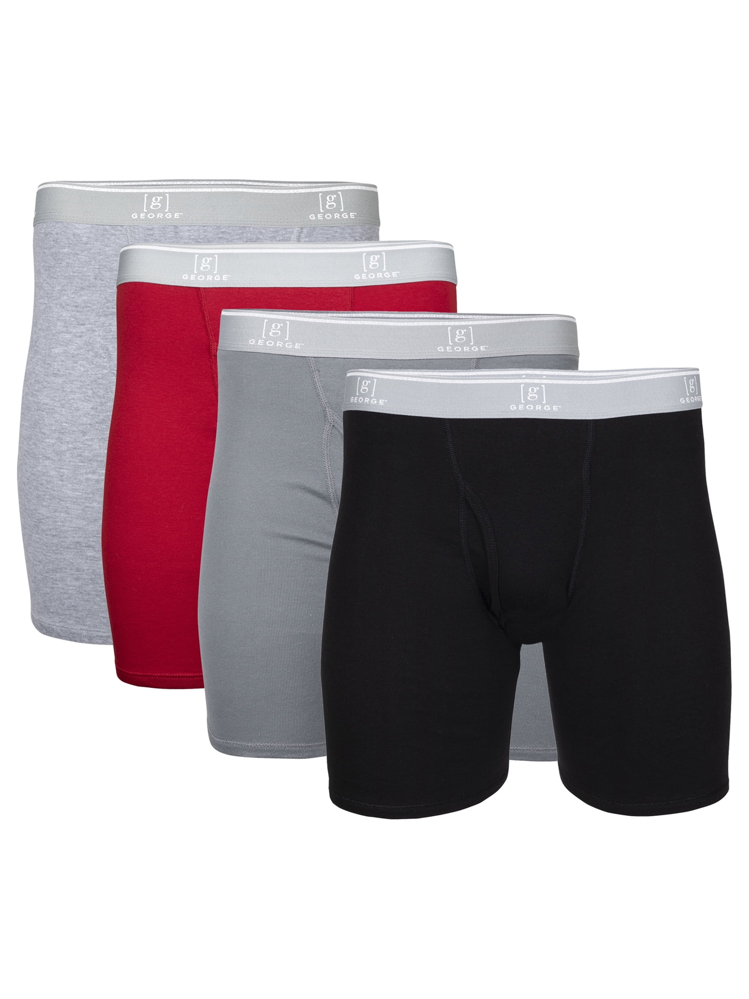 Big Men's Long Leg Boxer Briefs, 4Pack