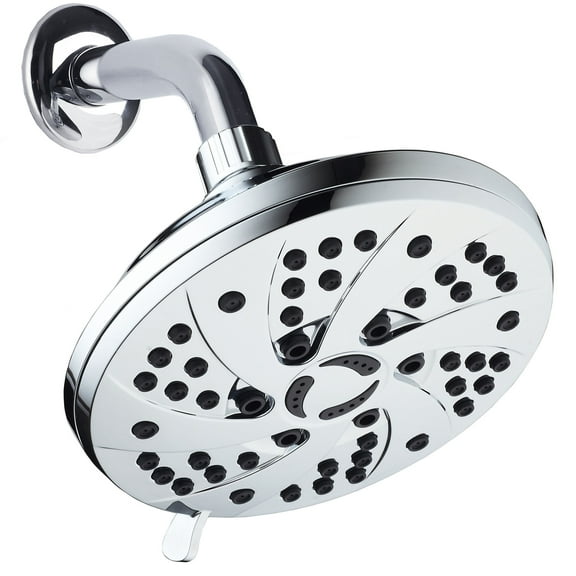 AquaDance 6-inch 6-Setting Premium High-Pressure Rainfall Shower Head, Chrome