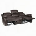 thumbnail image 2 of Modern Brown Bonded Leather Double Reclining Sofa 83" x 36.5" x 38.5"H, 2 of 10