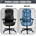 thumbnail image 4 of HELLHERO Butterfly Print Office Chair Cover, Spandex Removable Stretchable Desk Chair Covers 1 Piece, Rotating Chairs Slipcover Dustproof Blue, 4 of 7