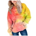 thumbnail image 3 of JFOPQVSM Girls Hooded Sweatshirt Comfortable and Fleece Fabric Warm and Stylish Tie Dye Colored Sweatshirt, 3 of 6