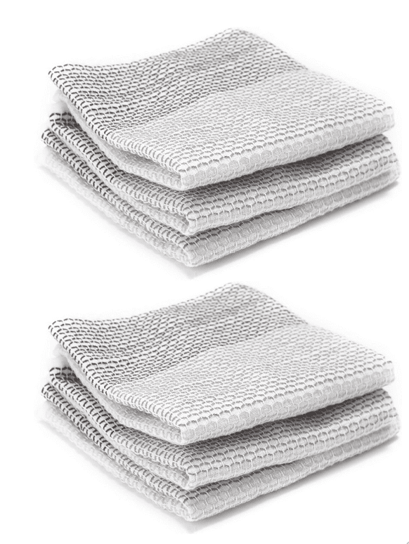 Full Circle Tidy 100 Organic Cotton Dish Cloths, Set of 3, Grayscale