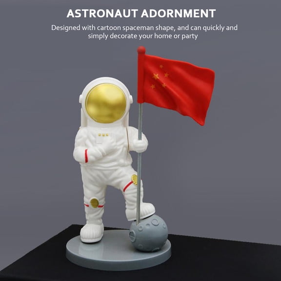 PENIKOKO Creative Space Cake Adornment Multi Colored Plastic Astronaut Decor 1 Set