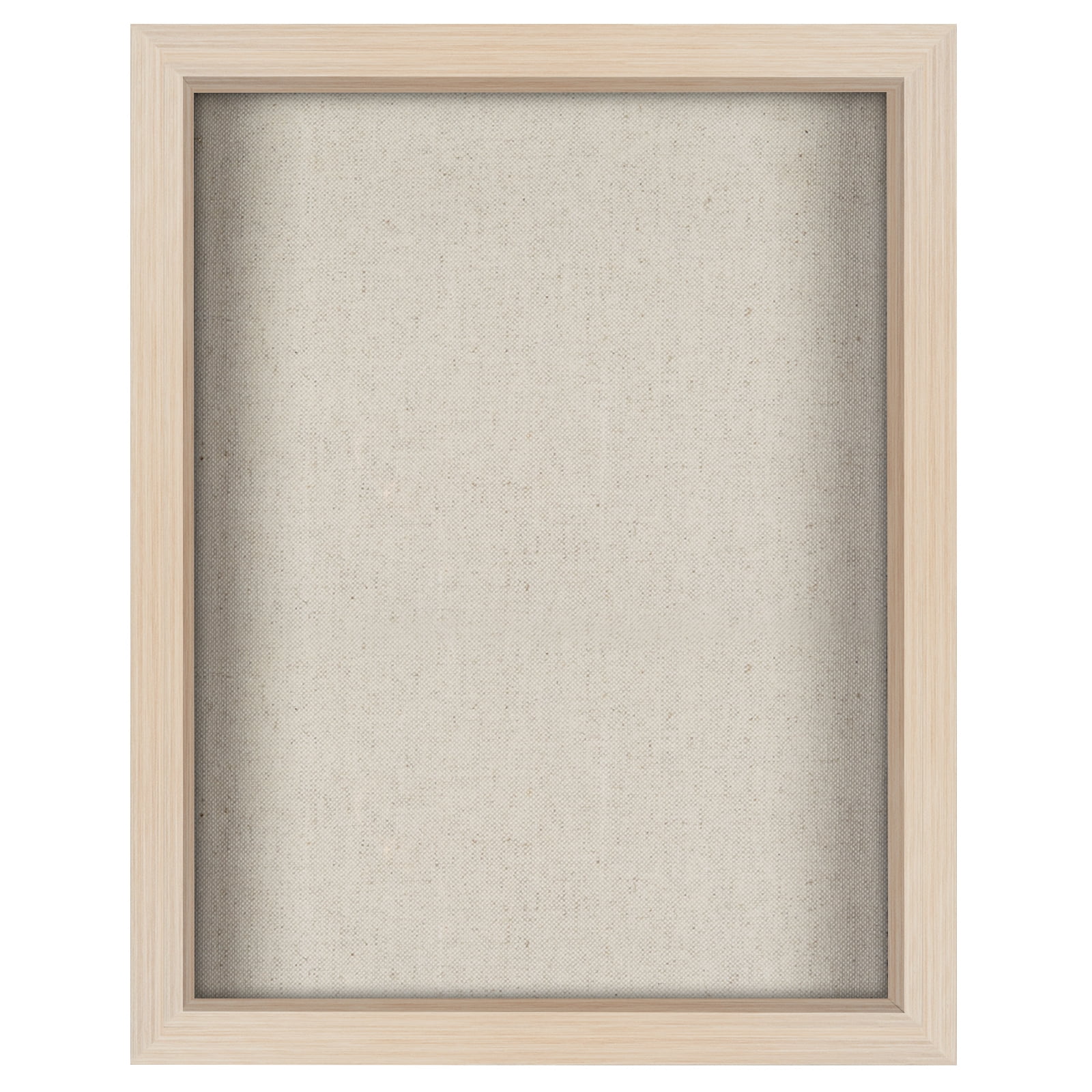 Americanflat 11x14 Shadow Box Frame in Light Wood with Soft Linen Back - Composite Wood with Polished Glass for Wall and Tabletop Light Wood 11x14 1 Pack