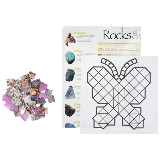 Set de pósteres y obras de arte con mosaicos minerales de Stickers Roylco