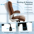 thumbnail image 6 of Costway PU Leather Office Chair Height Adjustable Executive Chair with Adjustable Headrest Brown, 6 of 9