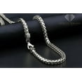 thumbnail image 3 of 925 Italian Sterling Silver 5mm Solid Franco Chain, FREE Microfiber Cloth, Rhodium Plated Square Box Link Mens Womens Necklace 16" - 30", Giorgio Bergamo, 3 of 8