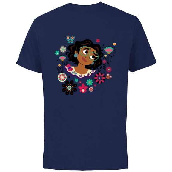 Disney Encanto Mirabel Butterflies and Blooms Easter Spring - Short Sleeve Cotton T-Shirt for Adults - Customized-Navy