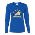 thumbnail image 2 of Wild Bobby All Star Cheerleading Megaphone Girl Sports Women Graphic Long Sleeve Tee, Royal, Small, 2 of 5