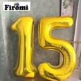 thumbnail image 3 of Globo Firomi con 15 números de lámina dorada de Mylar, 40 cm, para 15ª fiesta, 3 of 6