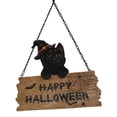 thumbnail image 4 of Ebros Black Cat With Witch Hat And Happy Halloween Sign Wall Ceiling Hanger, 4 of 6