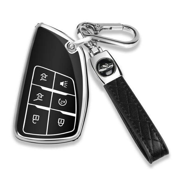 for Chevy Key Fob Cover with Keychain Soft TPU Protection Case Compatible with 2021-2026 Chevy Tahoe Suburban GMC Yukon Denali Silverado 6-Buttons