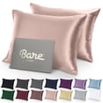 thumbnail image 1 of Bare Home Satin Pillowcase Set - Luxury Pillowcases - Soft and Smooth - Breathable - Zipper Closure - Queen, Blush, 1 of 8
